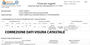 Correzione visura catastale